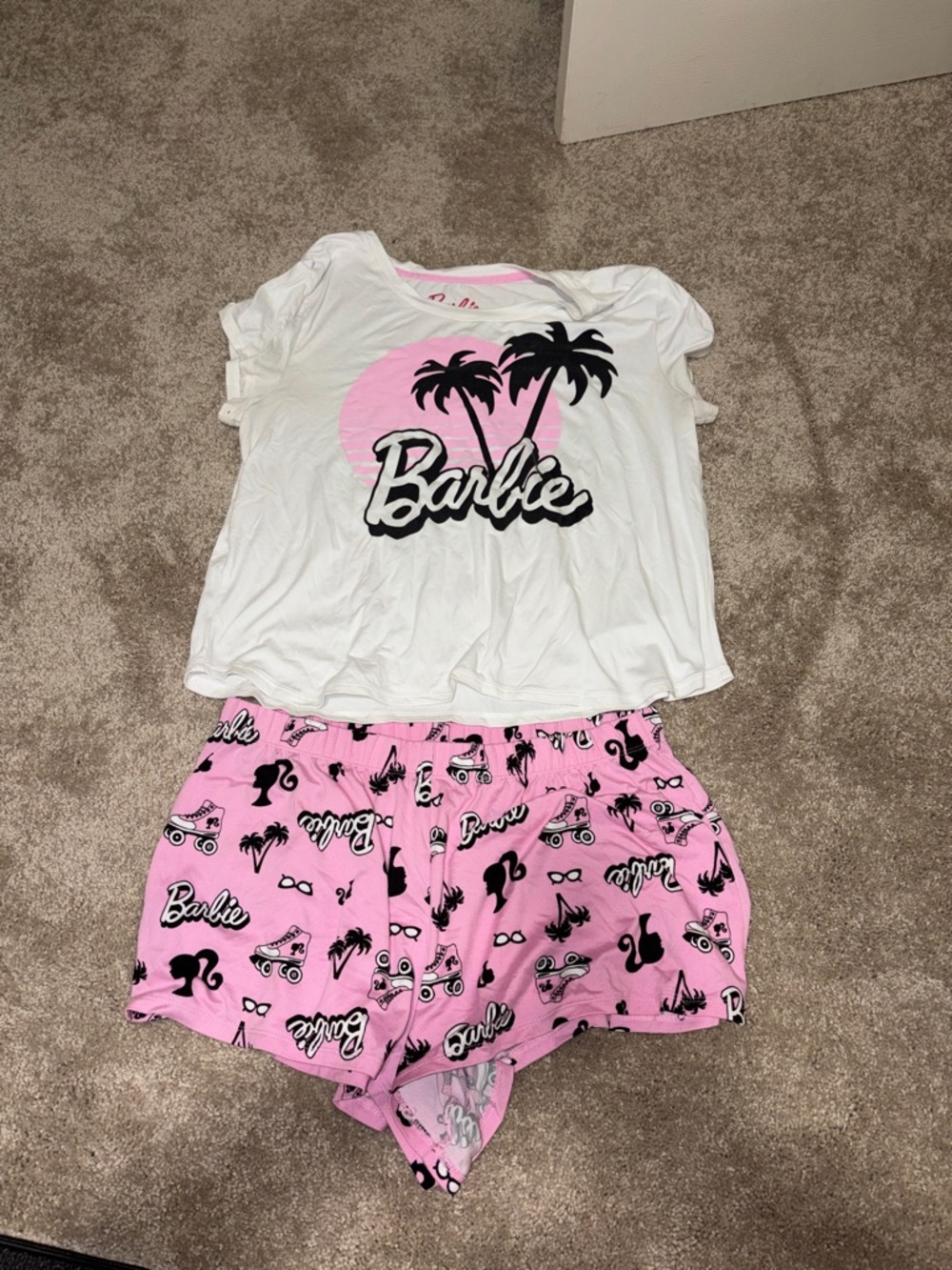 Barbie Pink & White pajama set